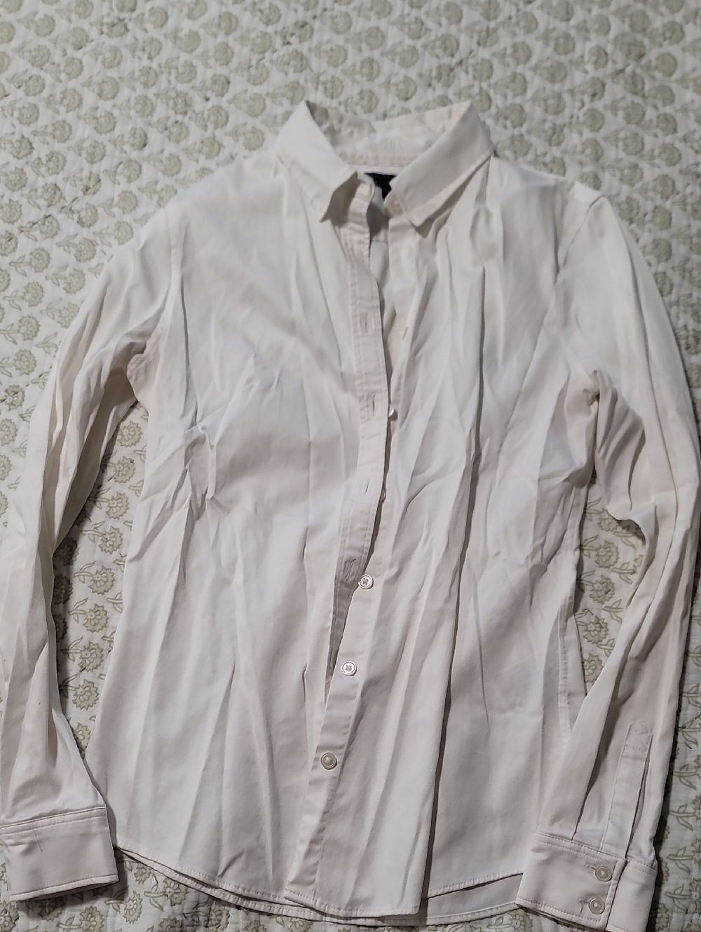 Banana Republic White Long-Sleeve Dress Shirt